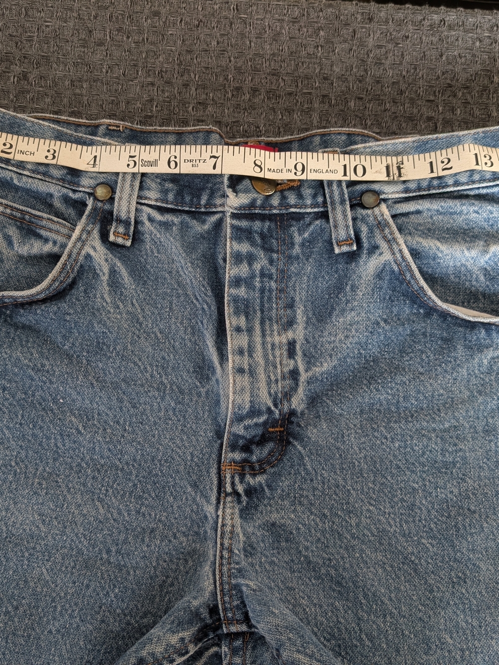 Wrangler Distressed High-Waist Denim Shorts - Light Blue - Picture 7 of 10